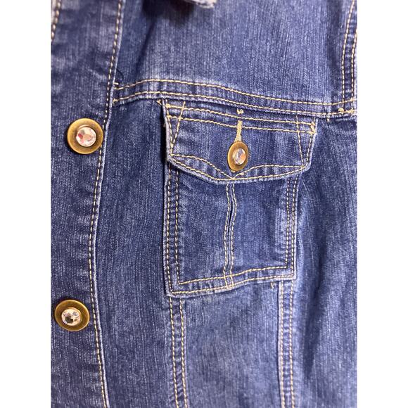 Christopher & Banks Denim Jean Jacket Women’s Petite Large Cotton Button Front - Picture 4 of 6